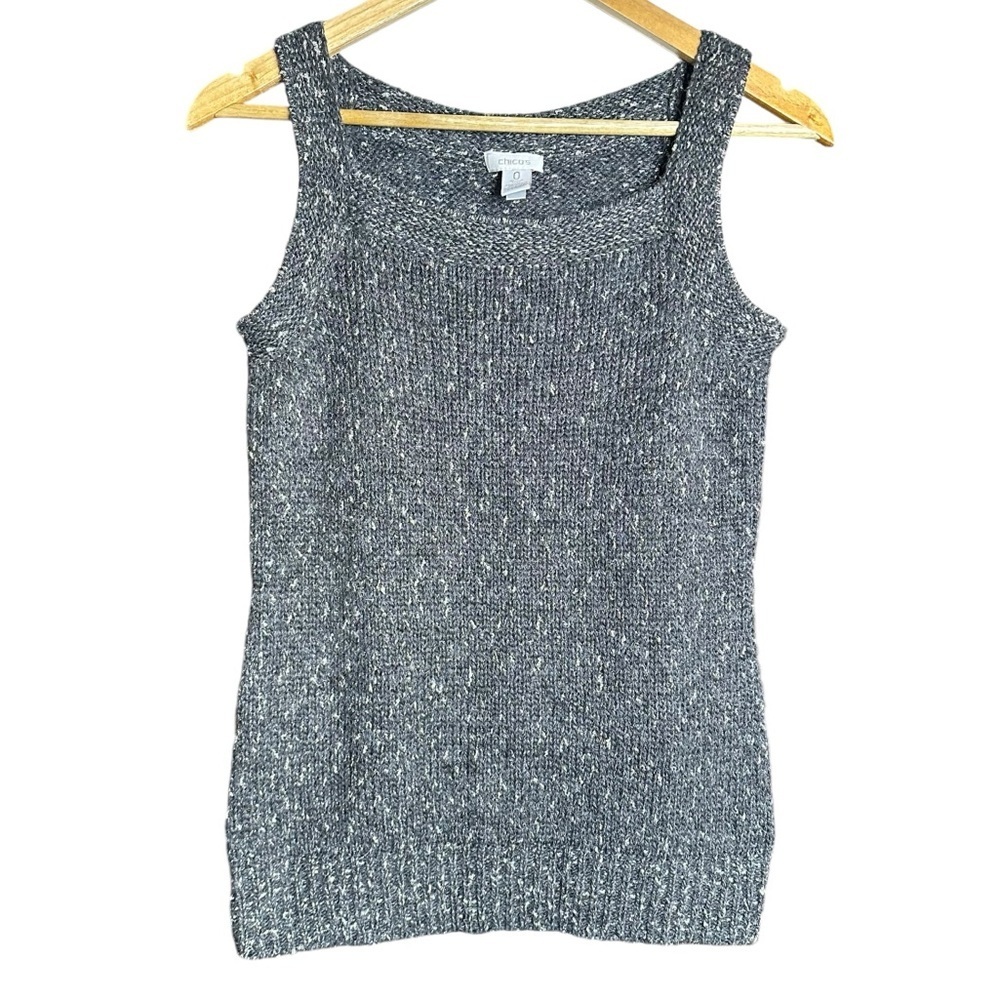 🔴5 for $40 SALE !
Chicos Fergie Sparkle Tank Top Sweater Gray Shimmer 0 (XS)
